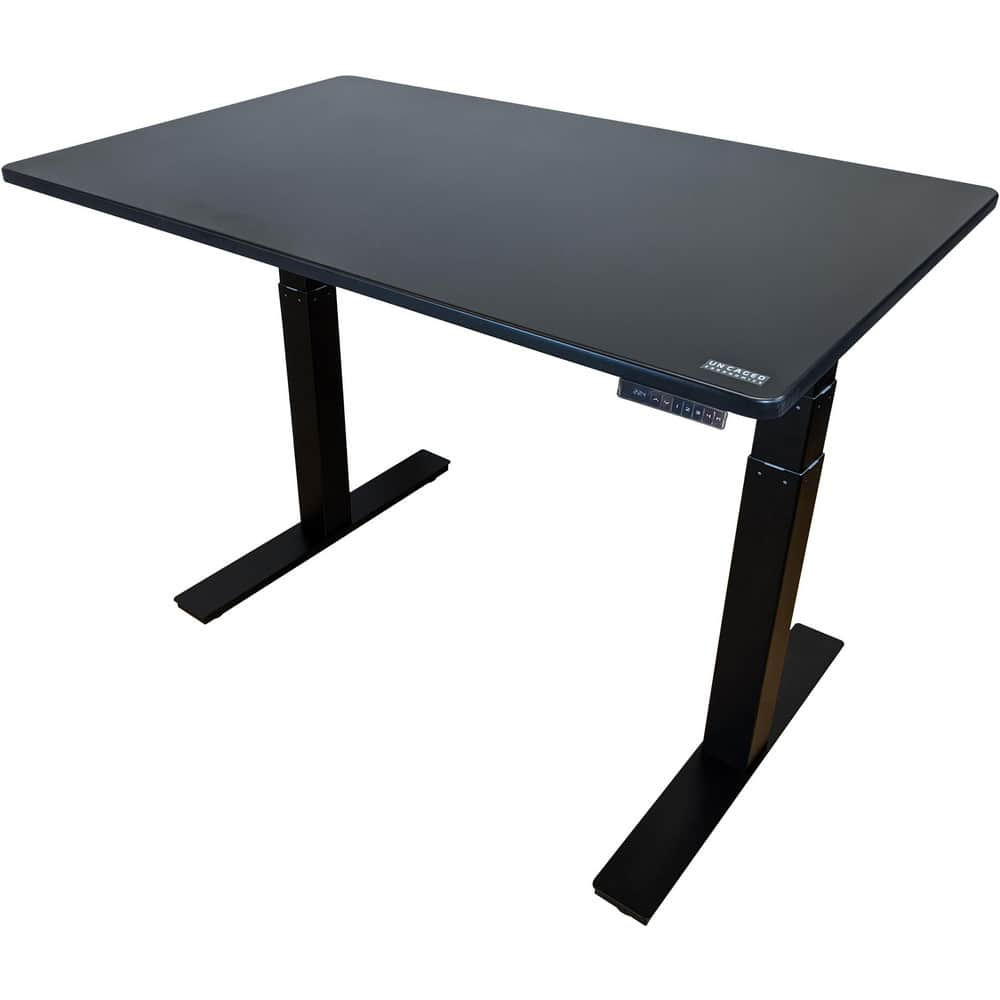 Double Pedestal Desk: MDF Top, Black with Black Frame MPN:RU2BBKMDF60