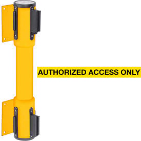 WallPro Twin Wall Mount Retractable Belt Barrier Yellow Case W/15' Yellow 