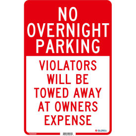 GoVets™ No Overnight Parking Violators Will Be Towed 18x12 .063 Aluminum 230AB724