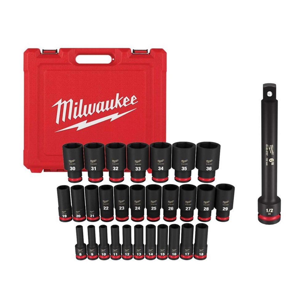 Socket Sets, Set Type: Impact , Measurement Type: Metric , Drive Size: 1/2 , Minimum Size (mm): 8.00 , Maximum Socket Depth (mm): 36.00  MPN:1718120/5963770