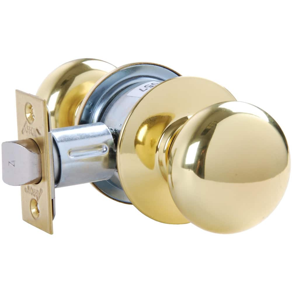 Knob Locksets, Type: Passage , Key Type: Keyed Different , Material: Metal , Finish/Coating: Bright Brass , Compatible Door Thickness: 1-3/8