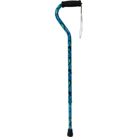 Drive Medical RTL10303SW Foam Grip Offset Handle Walking Cane Swirl RTL10303SW