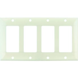 Sunlite® Decorative Switch & Receptacle Cover Plate 4-Gang Almond Pack of 12 40916-NS