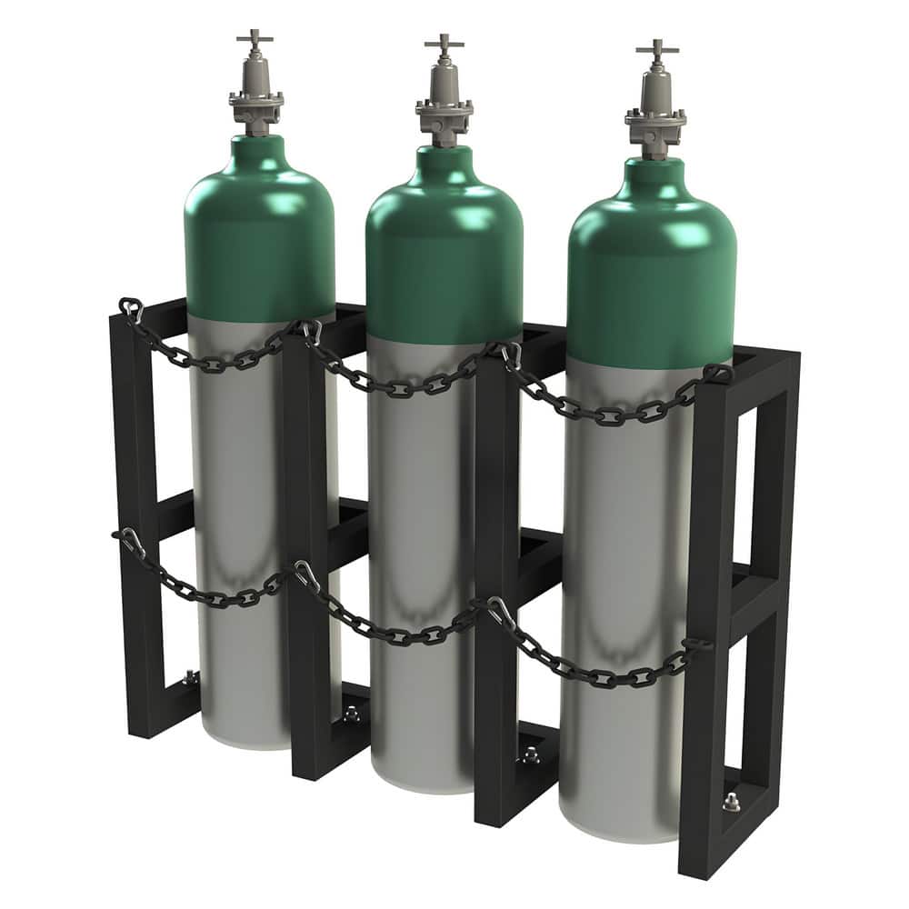 Gas Cylinder Carts, Racks, Stands & Holders, Gas Cylinder Rack Type: Three Cylinder Floor Stand Rack , Fits Cylinder Diameter: 11in , Number Of Cylinders: 3  MPN:GCRV-441230-08T