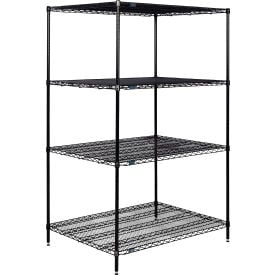 Nexel® 4 Shelf Black Epoxy Wire Shelving Unit Starter 60