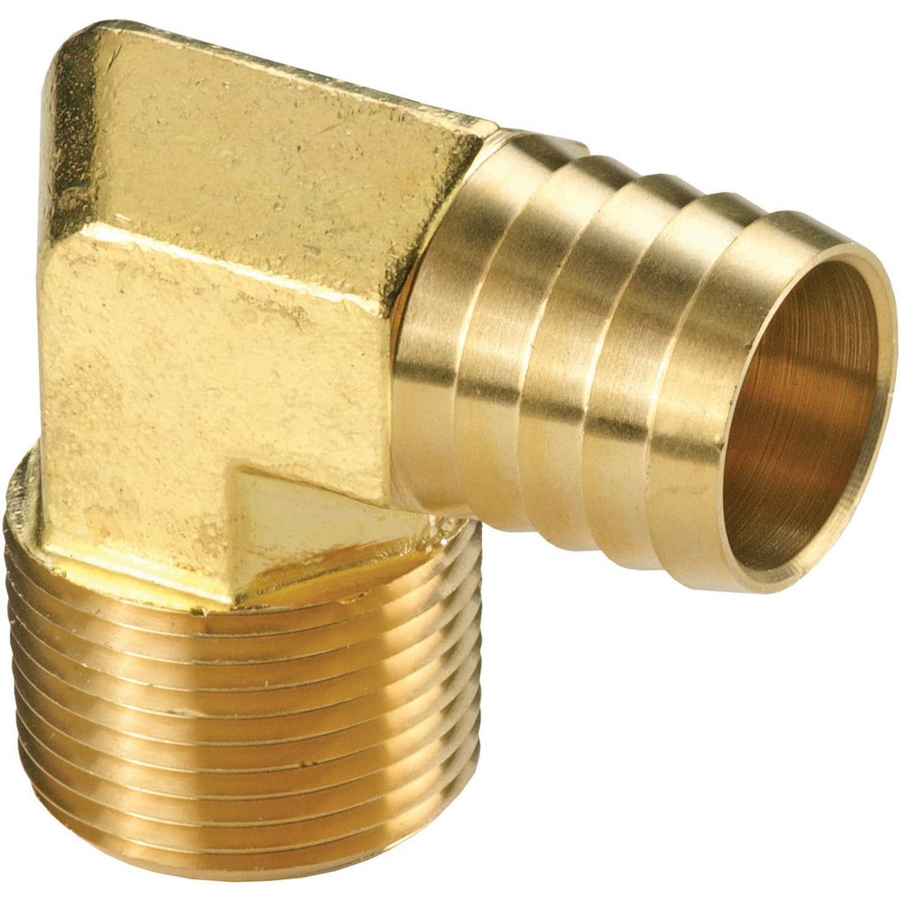 Barbed Hose Fittings, Fitting Type: Hose Barb Insert , Material: Brass , Thread Standard: NPTF , Thread Size: 3/8 , End Connection: Hose Barb x Male NPT  MPN:1290606C