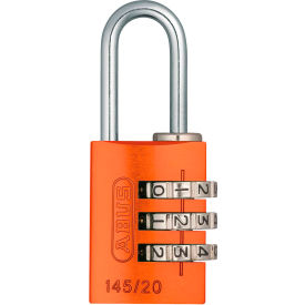 ABUS Anodized Aluminum Resettable 3-Dial Combination Lock 145/20 C - Orange - Pkg Qty 6 14522