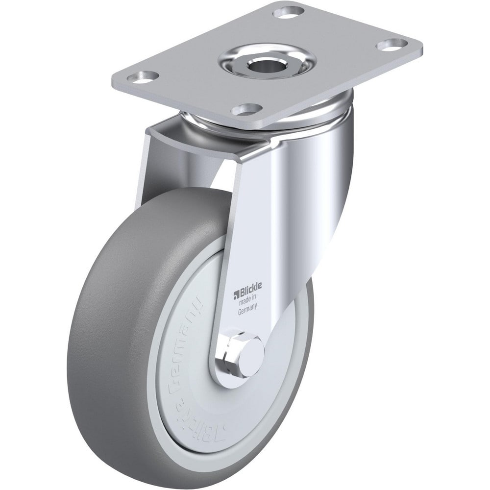 Top Plate Casters, Mount Type: Plate , Number of Wheels: 1.000 , Wheel Diameter (Inch): 4 , Wheel Material: Rubber , Wheel Width (Inch): 1-1/4  MPN:910426