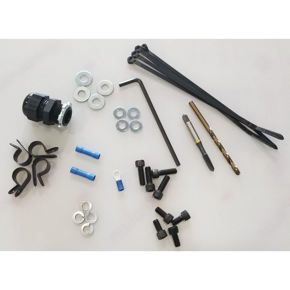 General-Purpose Installation Kit for Interlocked Safety Guarding, Includes 1/4-20 Drill and Tap, Screws, Washers, Cable Clips and Tie Wraps MPN:PS-IKIT1