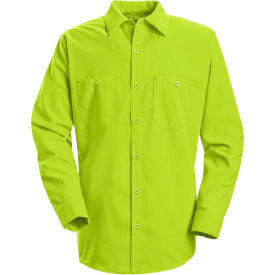 Red Kap® Enhanced Visibility Long Sleeve Work Shirt Fluorescent Yellow/Green Regular 2XL SS14YERGXXL