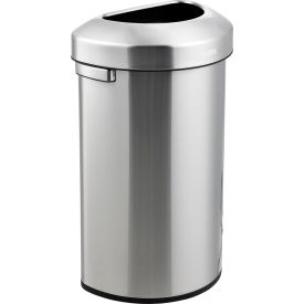 GoVets™ Stainless Steel Semi-Round Open Top Trash Can 16 Gallon 425SS641