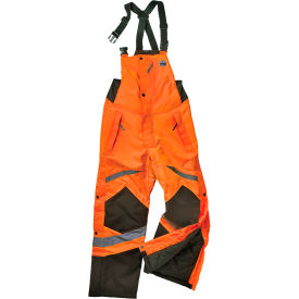 Ergodyne GloWear 8928 Hi-Vis Insulated Bib Pants ANSI Class E 300D Polyester 2XL Orange 25636