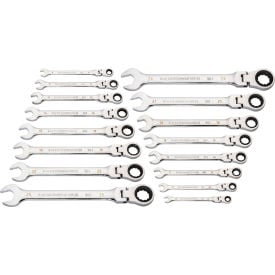 Gearwrench® 90 Tooth & 12 Point Flex Head Metric Combination Ratcheting Wrench Set of 16 86728