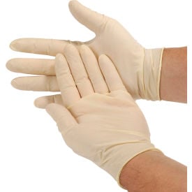 Industrial Grade Disposable Latex Gloves Powder-Free Small Natural 4 Mil 100/Box GRPR-SM-1-T