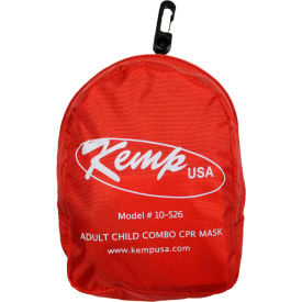 Kemp USA CPR Mask Adult & Child Combo w/ Gloves & Wipe in Soft Case Pouch 10-526