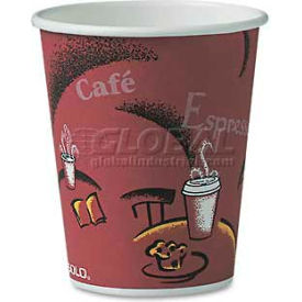 SOLO® Bistro Design Hot Drink Cups Paper 10 oz. Maroon 300/Carton OF10BI-0041