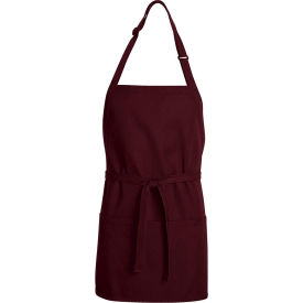 Chef DesignsTT32BR2824 Premium Short Bib Apron Burgundy 28