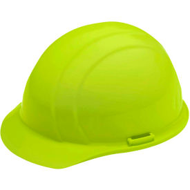 ERB® Americana® Cap Safety Helmet 4-Point Nylon Mega Ratchet Suspension Hi-Viz Lime - Pkg Qty 12 WEL19360HL