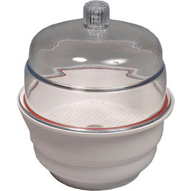 United Scientific™ Desiccator Non-Vacuum White Base Polypropylene/Polycarbonate 12