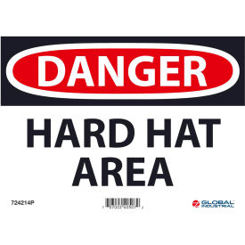 GoVets™ Danger Hard Hat Area 7x10 Pressure Sensitive Vinyl 214P724
