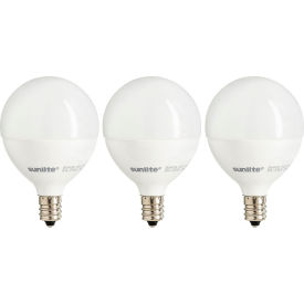 Sunlite® LED G16.5 Frosted Globe Light Bulb E12 Base 7W 500 Lumens 27K Warm White Pk of 3 40299-SU