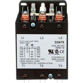 Tradepro® Contactor 75 Amp 24V 3 Pole TP-CON-3/24/75