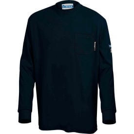 Oberon™ Men's Lightweight Long Sleeve Flame Resistant Safety Shirt M Navy Blue ZFI209-M