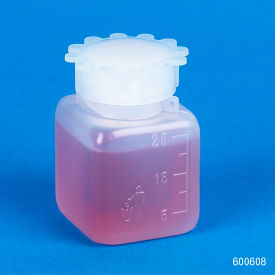 Bottle with Screwcap Wide Mouth Square Graduated PE (Cap Polypropylene) 25mL 10/Pack 600608-10