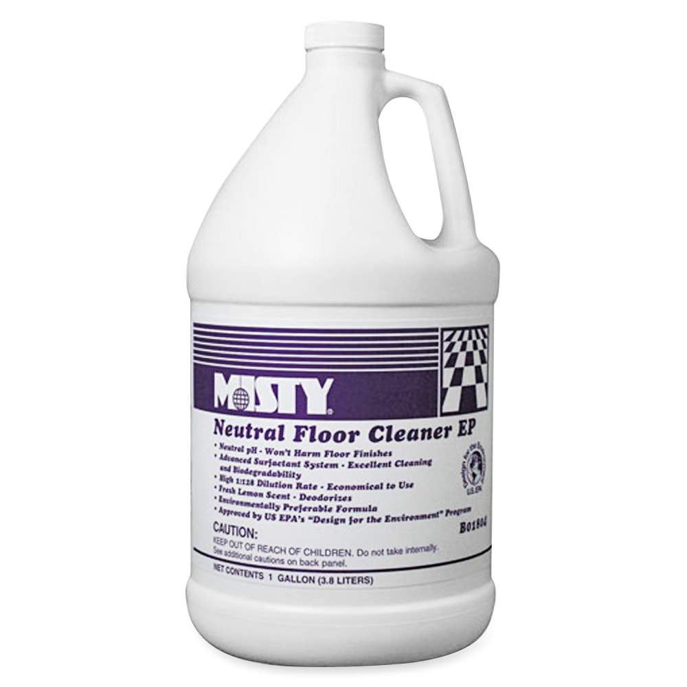 MISTY Neutral Floor Cleaner - Concentrate Liquid - 128 fl oz (4 quart) - Lemon Scent - 1 Each - Green (Min Order Qty 5) MPN:1033704