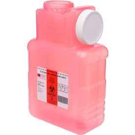 Post Medical 1.5 Gallon Leak-tight Sharps Container with Locking Screw Cap Translucent Red 22/CS 2201-LPR-22