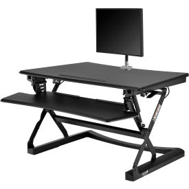 Interion® Ergonomic Sit-Stand Desk Converter & Single Monitor Mount Kit - Full Width Keyboard 296670