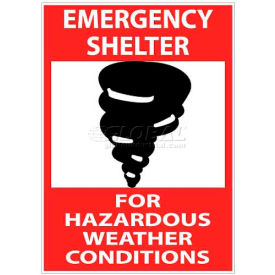 NMC M121RB Sign Emergency Shelter For Hazardous Weather Conditions 14
