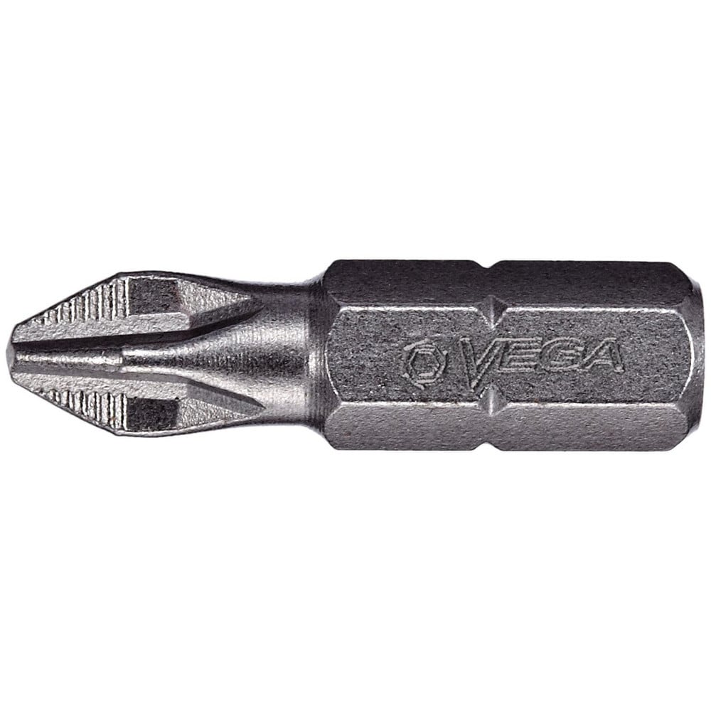 Phillips Screwdriver Bits, Point Size: #2 , Drive Size: 1/4 (Inch), Reversible: No , Quick-change: No , Overall Length (Inch): 1  MPN:125P2CR