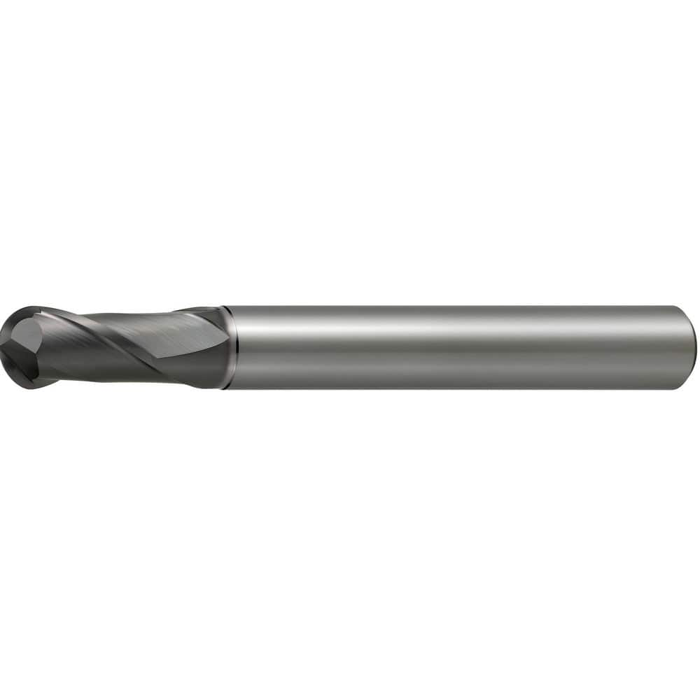 Ball End Mills, Mill Diameter (Decimal Inch): 0.0394 , Mill Diameter (mm): 1.00 , Number Of Flutes: 2 , End Mill Material: Carbide  MPN:10512906