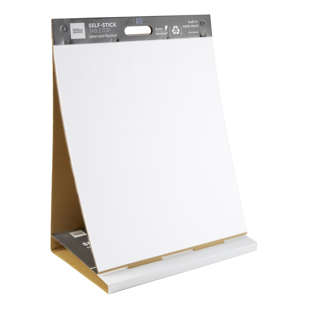 Office Depot Brand Self-Stick Tabletop Easel Pad, 20in x 23in, 20 Sheets, 80% Recycled, White (Min Order Qty 4) MPN:21794