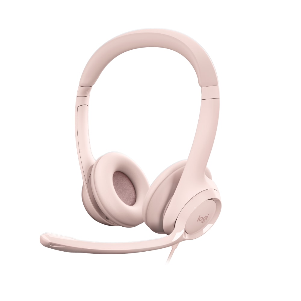 Logitech H390 Wired On-Ear Headset For PC/Laptop, Rose, 981-001280 (Min Order Qty 3) MPN:981-001280