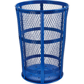 GoVets™ Outdoor Steel Mesh Corrosion Resistant Trash Can 48 Gallon Blue 634BL237