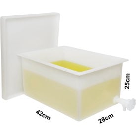 SP Bel-Art Heavy Duty Polyethylene Rectangular Tank with Top Flanges and Faucet 16.5 x 11 x 10