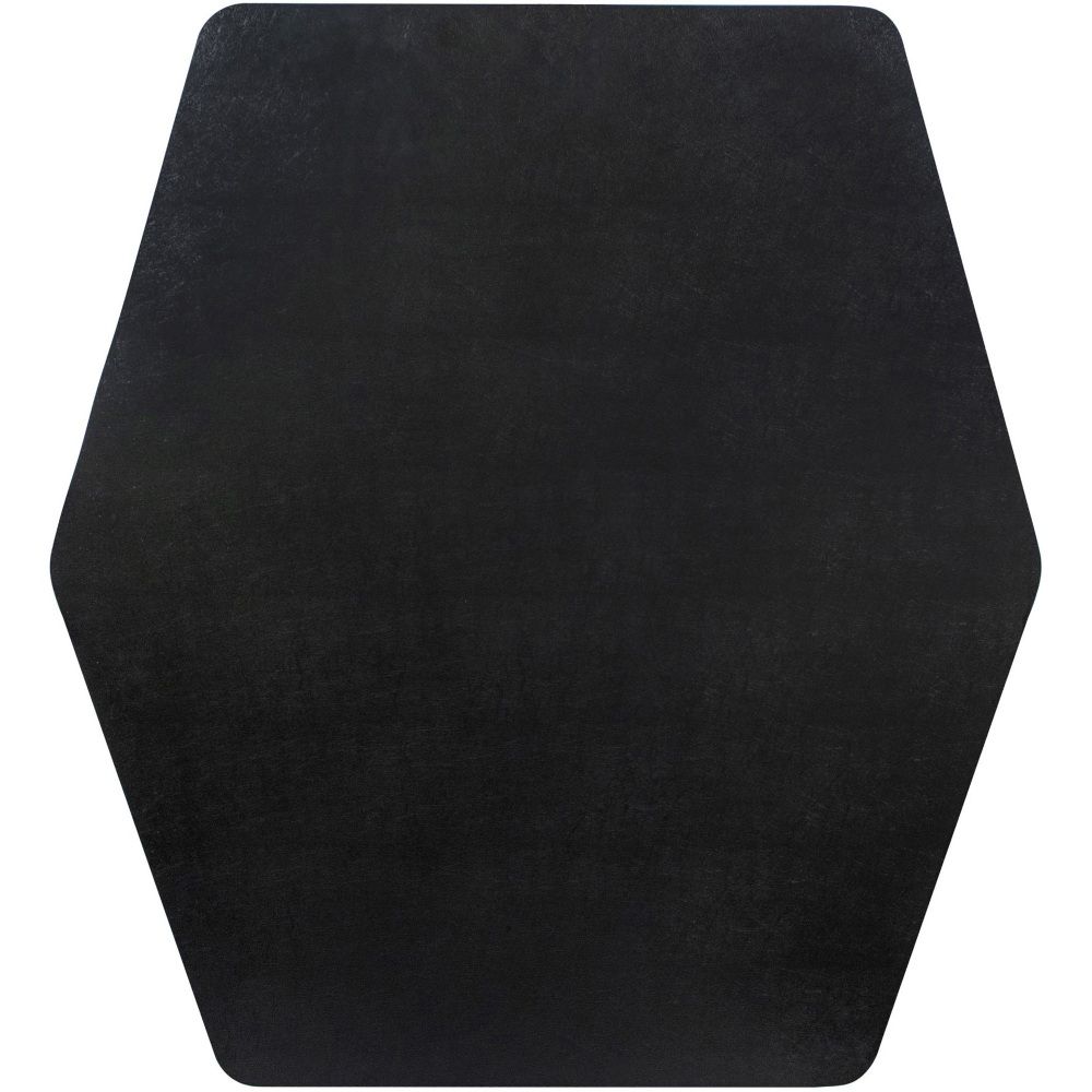 ES ROBBINS Game Zone Chair Mat - Medium Pile Carpet, Hard Floor - 46in Length x 42in Width - Hexagon - Vinyl - Black - 1Each MPN:ESR121562