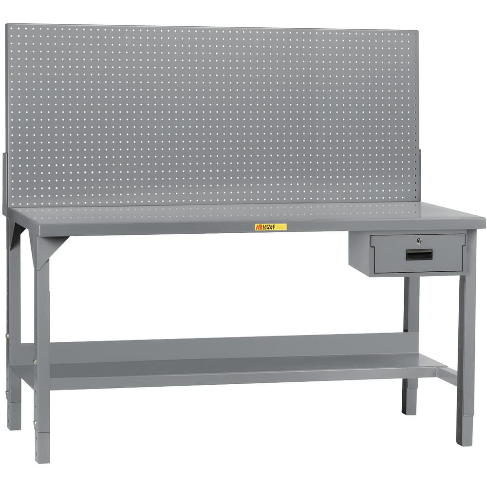 Stationary Work Benches, Tables, Bench Style: Heavy-Duty Use Workbench , Edge Type: Square , Leg Style: Adjustable Height , Depth (Inch): 24 , Color: Gray  MPN:WST2-2460AHPBDR