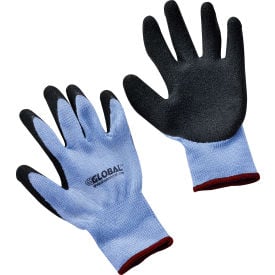 GoVets™ Crinkle Latex Coated Gloves Polyester Knit Black/Blue Small 1 Pair - Pkg Qty 12 348S708