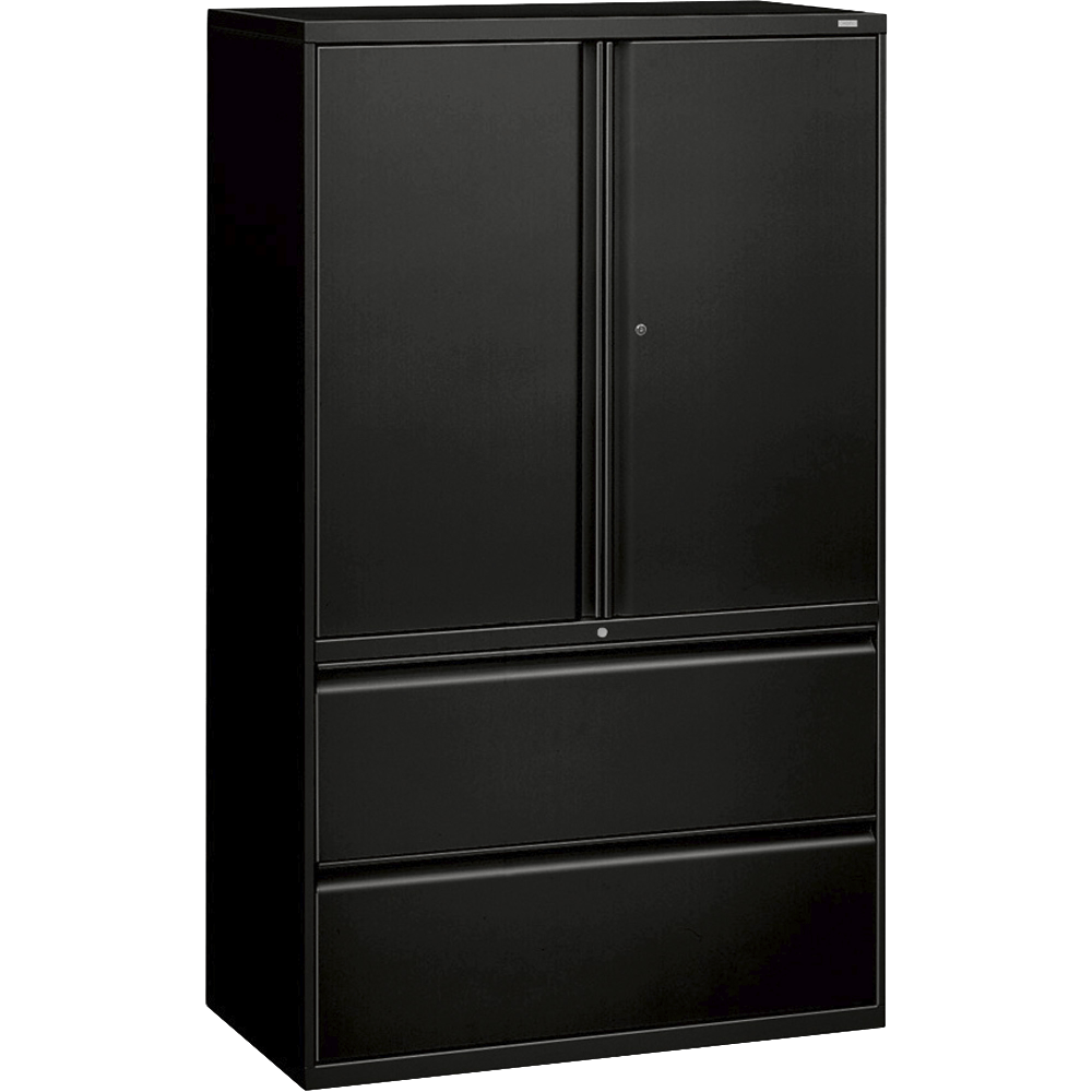 HON 800 Series Storage Cabinet With Lateral File, 42in Wide, Black MPN:895LSP