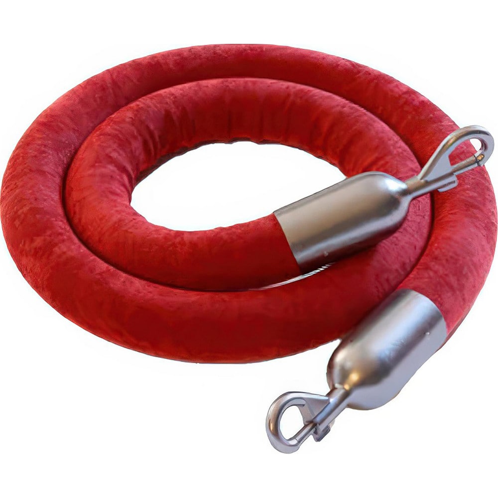 Barrier Rope & Chain, Snap End Material: Satin Stainless Steel , Hook Fitting Material: Steel , Color: Red , Length Ft.: 6.000 , Rope/Chain Color: Red  MPN:TRADVRR6SSS