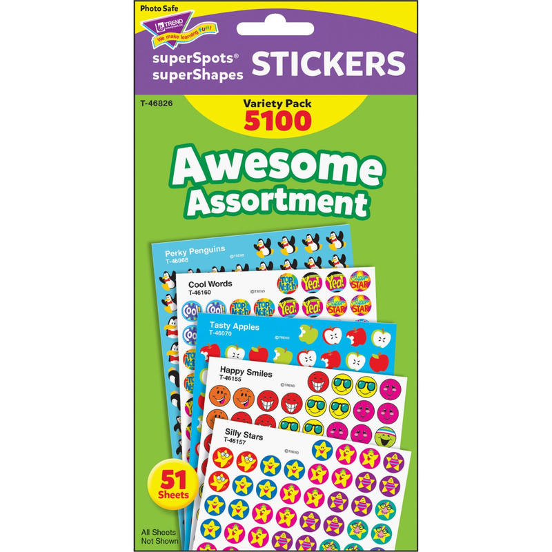 Trend Awesome Assortment Stickers, Pack Of 1,300 (Min Order Qty 5) MPN:T46826