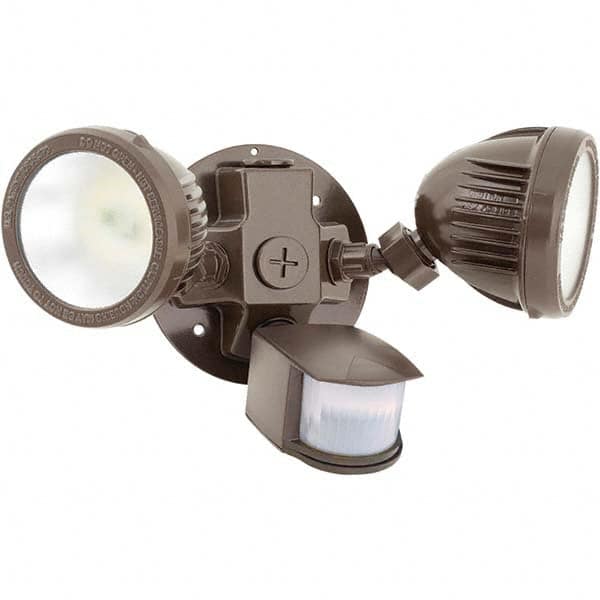 Motion Sensing Light Fixtures, Detection Angle: 180 , Number of Heads: 2 , Detection Distance (Feet): 50 , Lamp Type: Integrated LED  MPN:ML2L3K1DB