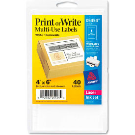 Avery® Print or Write Removable Multi-Use Labels 4 x 6 White 40/Pack 05454