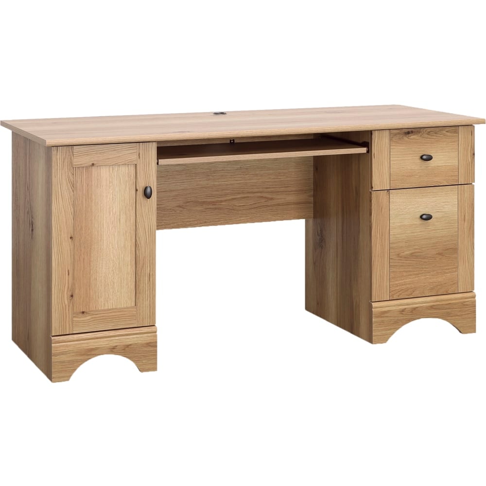 Sauder Select 60inW Double-Pedestal Computer Desk, Timber Oak MPN:433952