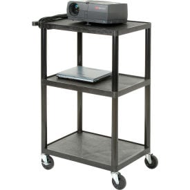 Plastic Audio Visual & Instrument Cart 32 X 24 X 40 Three Shelves LP40E-B