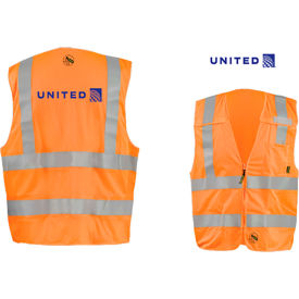 UNITED Imprinted Break-Away Mesh Vest w/Zipper ANSI Class 2 Orange L TSE-IMBZ-OL; PZ3XG