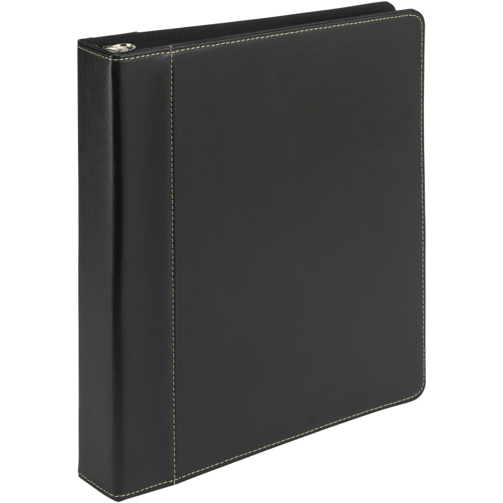 Samsill Contrast Stitch Bonded Leather Ring Binder, 1in Ring, 8 1/2in x 11in, Black (Min Order Qty 2) MPN:15710